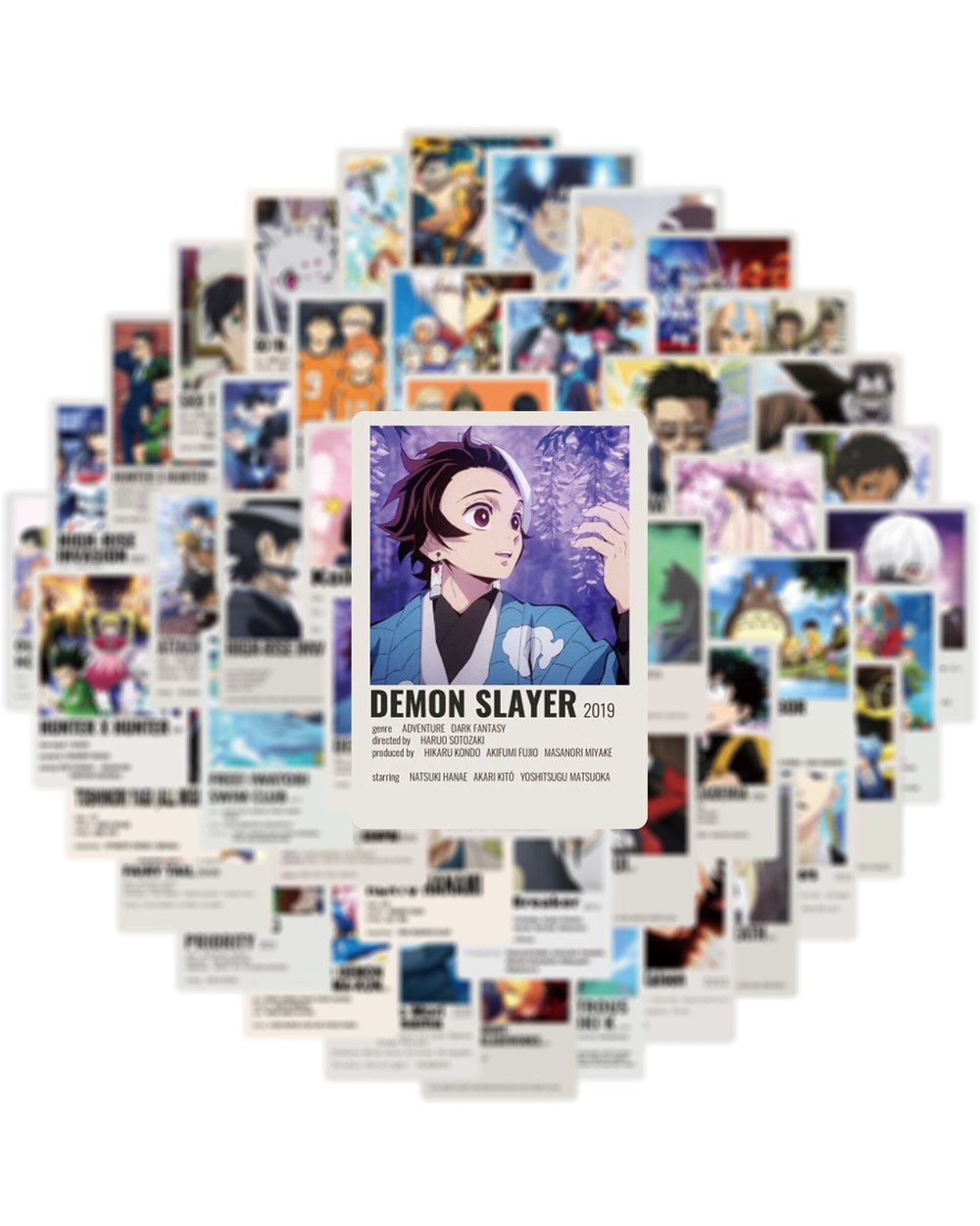 10/50Pcs Mix Japan Anime Stickers Poster Haiykuu Hunter × Hunter Demon Slayer Phone Laptop Stickers front-3
