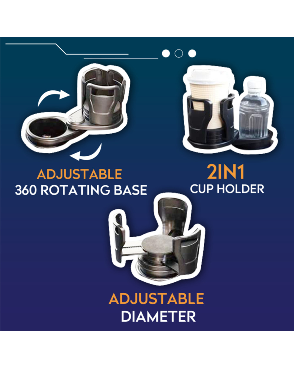 Beker Holder - All Purpose Car Cup Holder And Organizer front-4