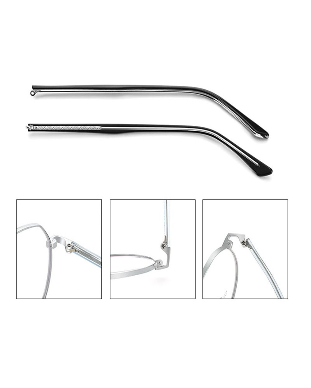 1 Pair Glasses Temples Replacement Metal Sunglasses Arm Eyeglasses Replacement Leg Eyewear Alloy Rod Repair Acces Hypoa front-2
