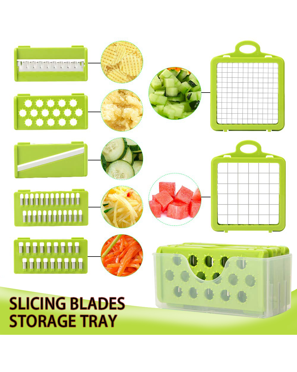 Vegetable Cutter 8 In 1 6 Dicing Blades Slicer Shredder Fruit Peeler Potato Cheese Drain Grater Chopper Kitchen Accries front-1
