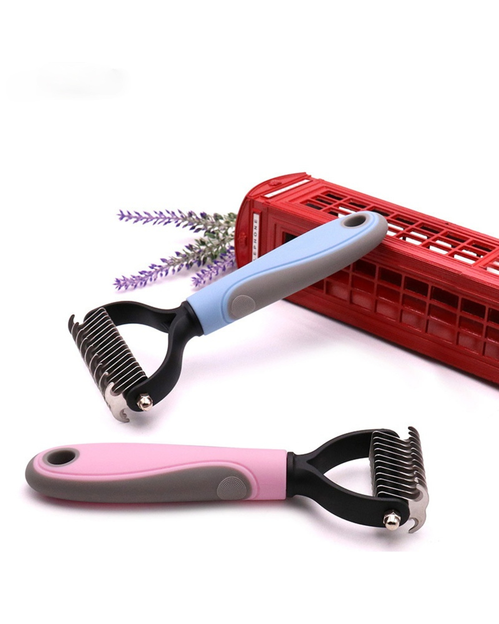 Pets Fur Knot Cutter Dog Grooming Shedding Tools Pet Cat Hair Removal Comb Brush Double Sided Pet Products Comb for Cats front-3