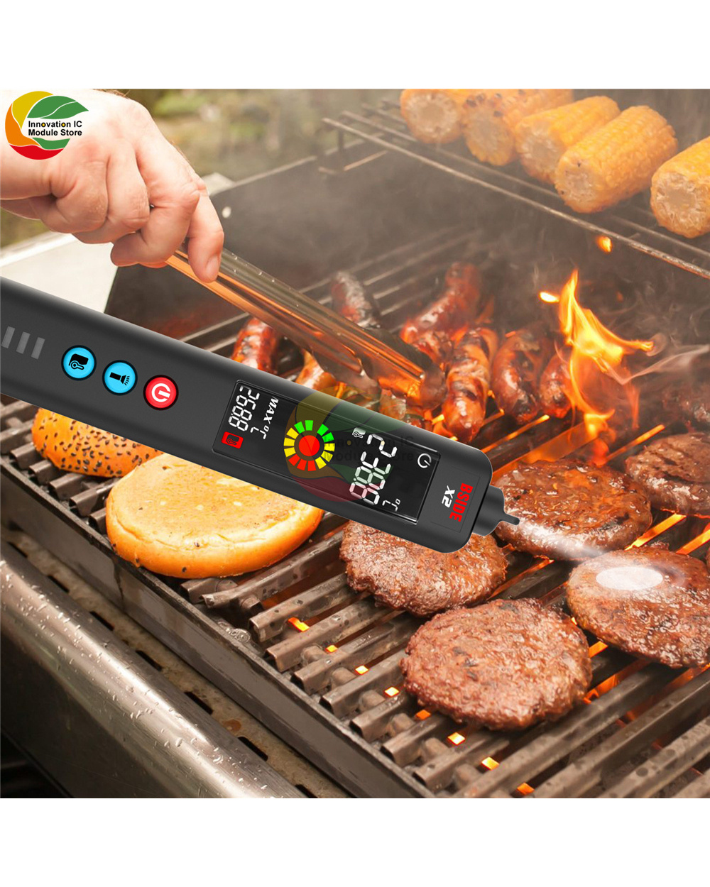 Ziqqucu X2 Smart Multimeter Infrared Temperature Pen Non-Contact Zero-Fire Breakpoint Detection Flashlight Lighting Thr front-2