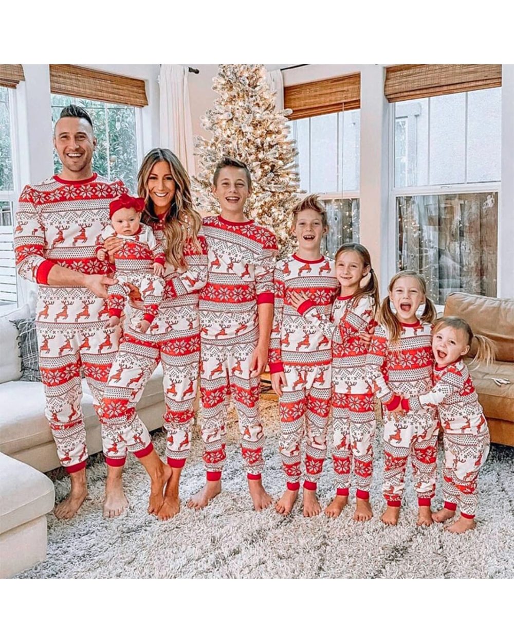 2021 New Family Christmas Matching Pajamas Set Xmas Kids Mother And Daughter Father Son Sleepwear Baby Christmas Clothes front-0