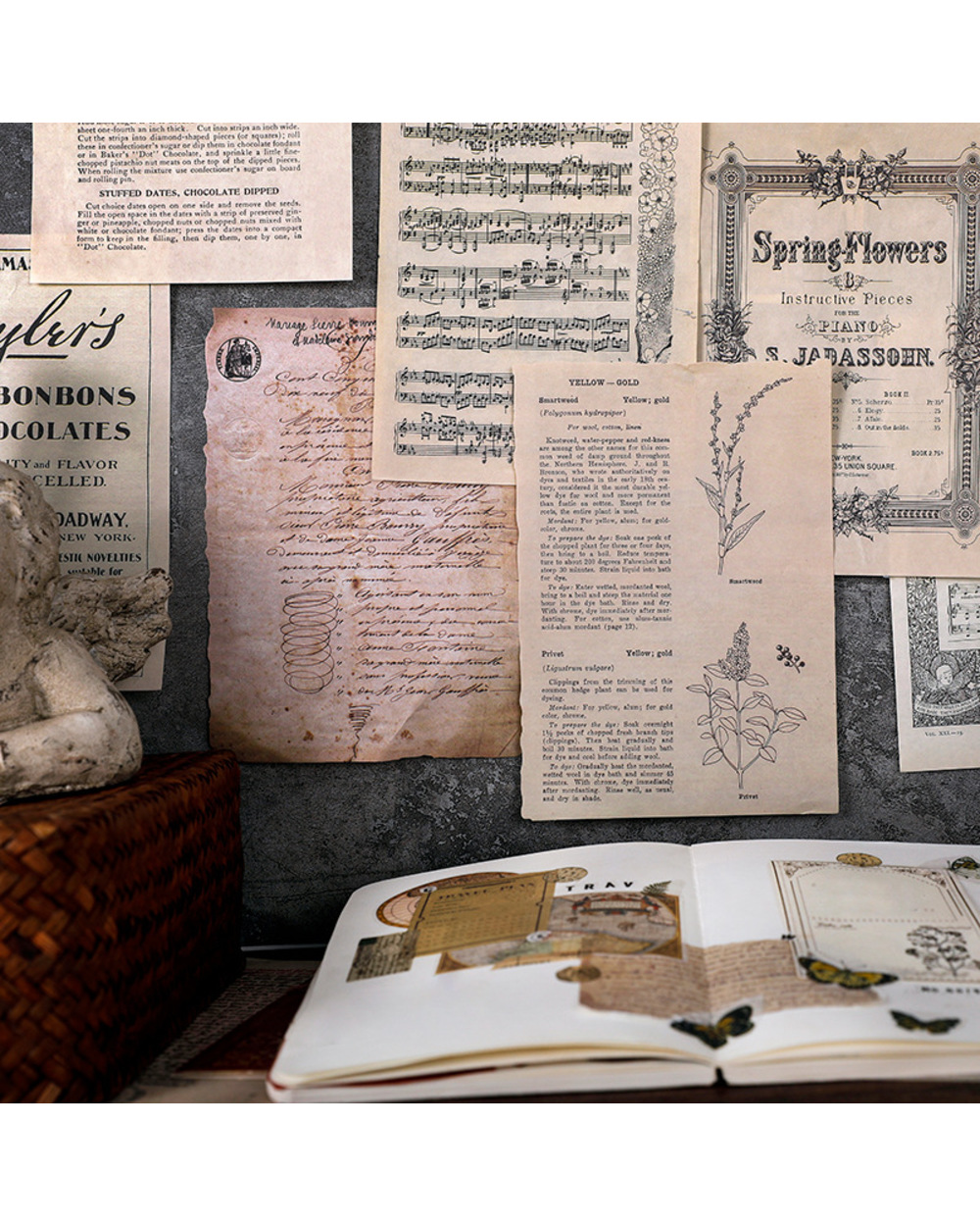 10 Sheets Vintage Letter Scrapbooking Material Papers For Diy Decoration Craft Material front-2