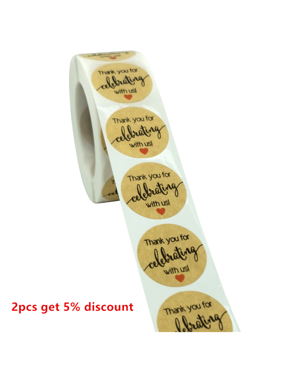 12-500Pcs Round Natural Kraft Stickers Scrapbooking For Package Adhesive Thank You Sticker Seal Labels Stationery front-1
