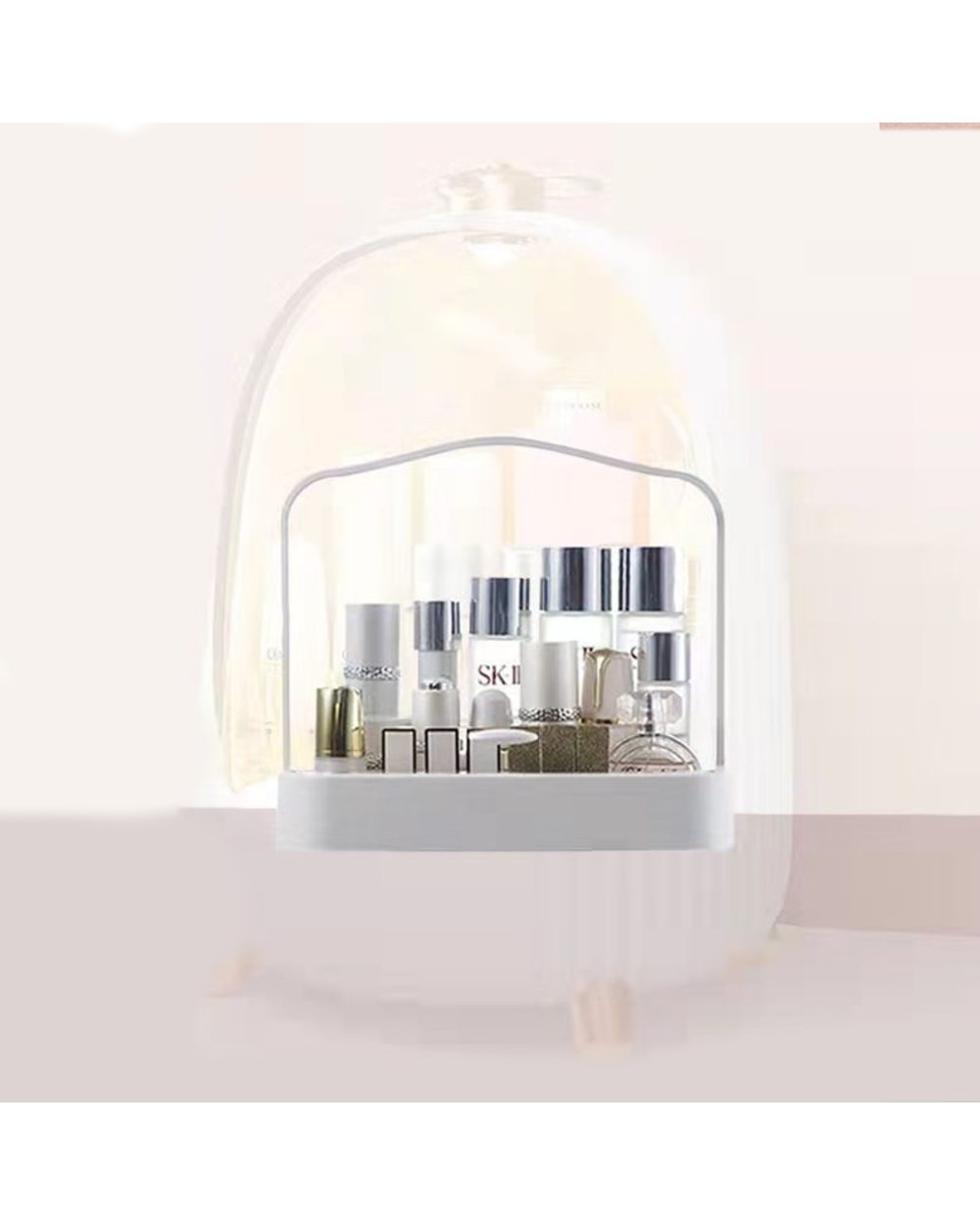 LED Light Egg Cosmetic Storage Makeup Organizer Box front-2