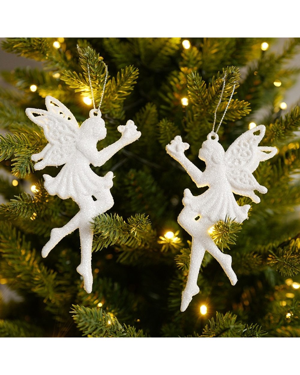 Christmas Tree Pendant White Pendant Cartoon Feather Elf Owl Merry Christmas Decoration For Home Xmas Gifts Ornaments front-4