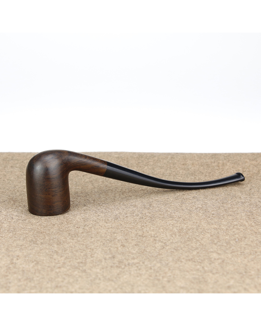 Classic Long Bent Smoking Pipe 3Mm Metal Filter Ebony Wood Pipe Tools Gift Set Small Tobacco Pipe Wooden Smoke Pipe front-2