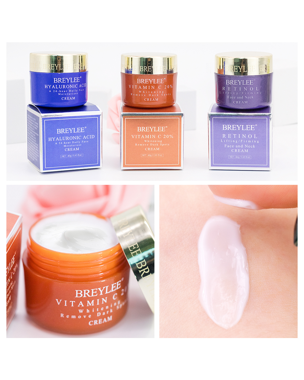 Breylee Face Cream Fade Freckle Remove Dark Spots Melanin Brightening Hyaluronic Acid Moisturizing Retinol Anti-Aging C front-5