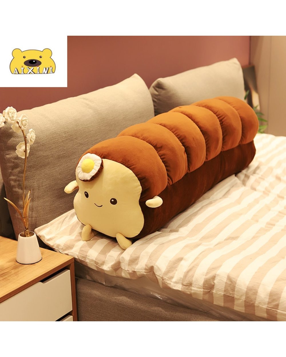 Poached Egg Cute Toast Bread Plush Toy front-5