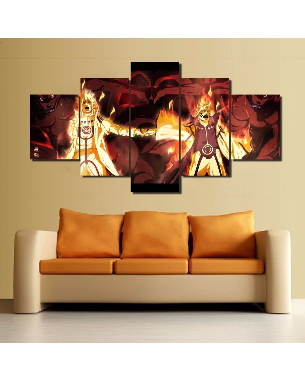 Japanese Ninja Leader Anime Picture Print Anime 5 Panel Canvas Art Wall Decor front-2