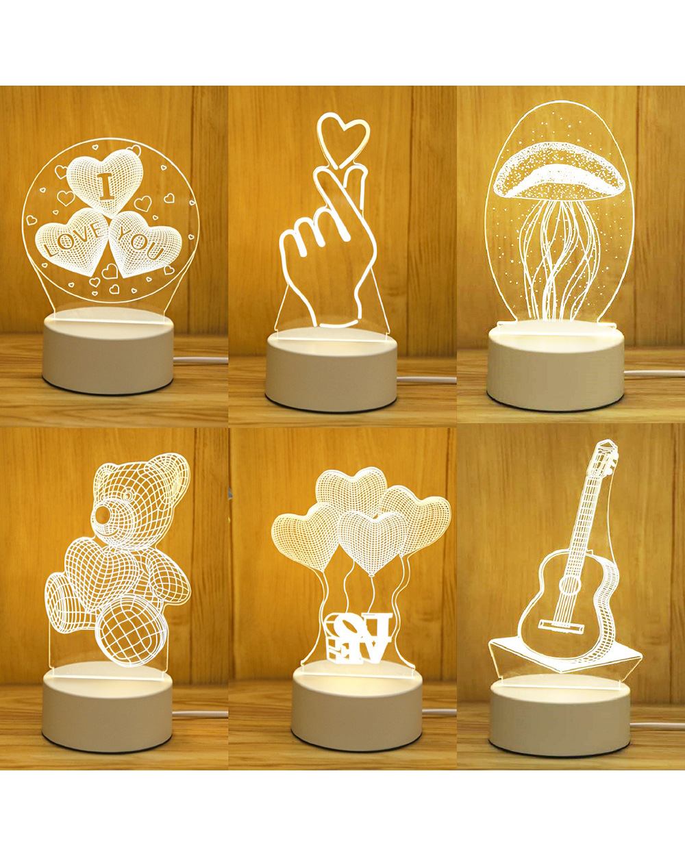 Romantic Love 3D Acrylic Led Lamp front-2