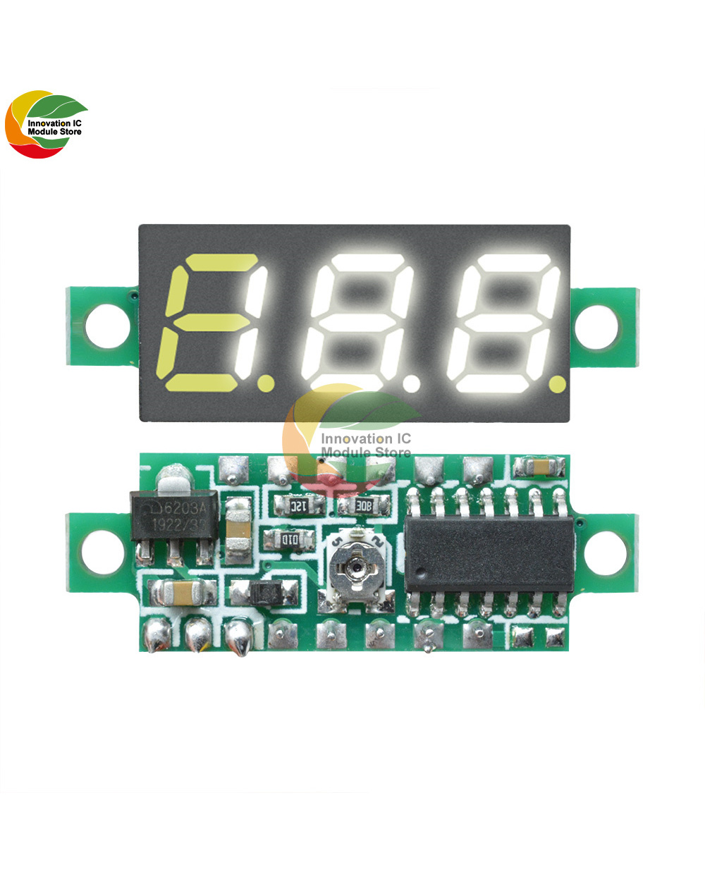 Ziqqucu 0.28 Inch 3-Wire Ultra-Small Digital Display Dc Voltmeter Head Dc0-100V 3-Digit Led Digital Display Battery Vol front-4