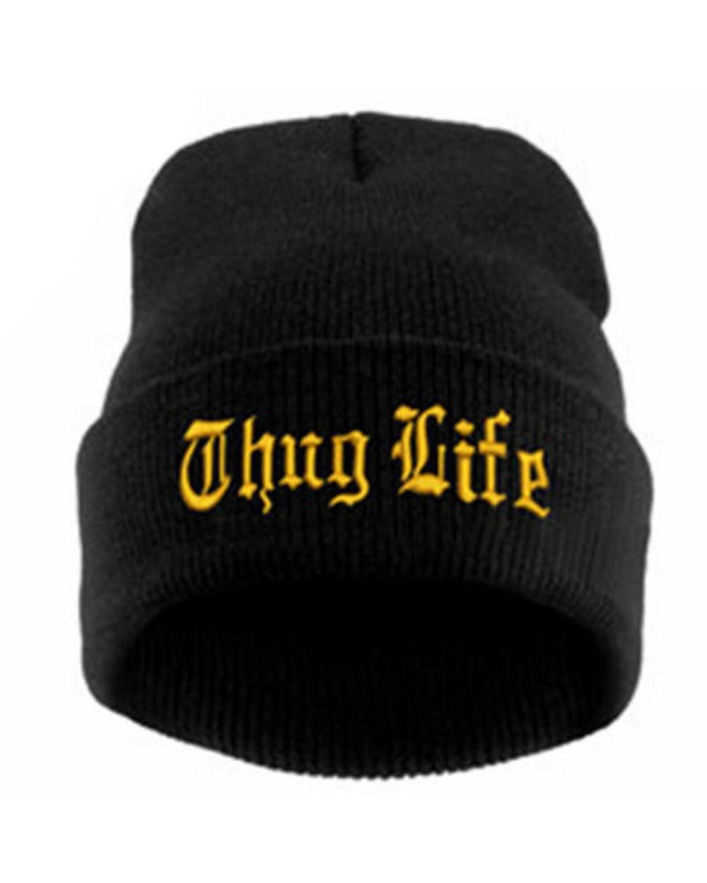 New Thug Life Black Letter Beanie Unisex Fashion Hip Hop Mens Beanies Knitted Caps For Women Skullies Gorros Bonnets Hat front-0