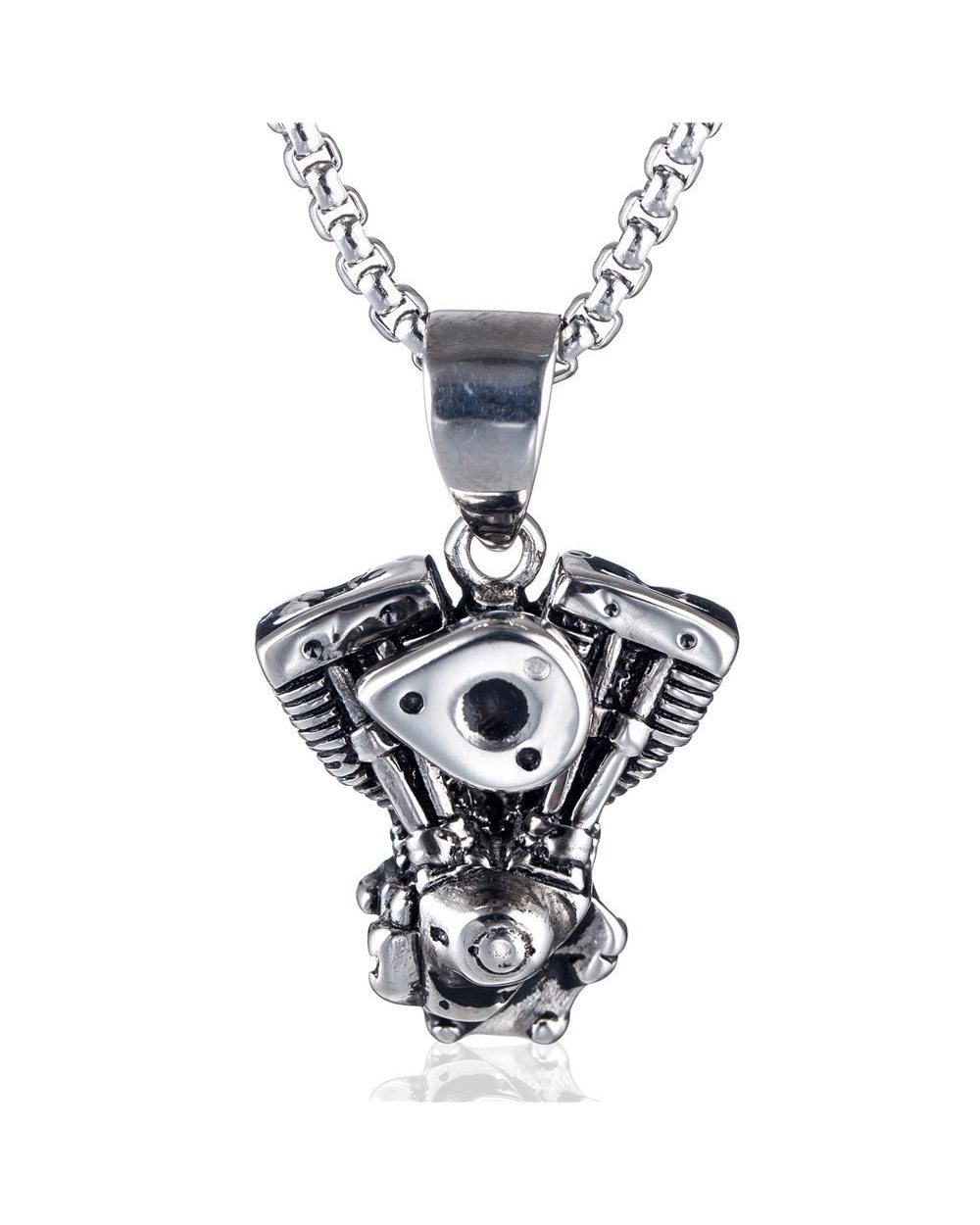Motorcycle engine punk domineering men’s pendant front-3