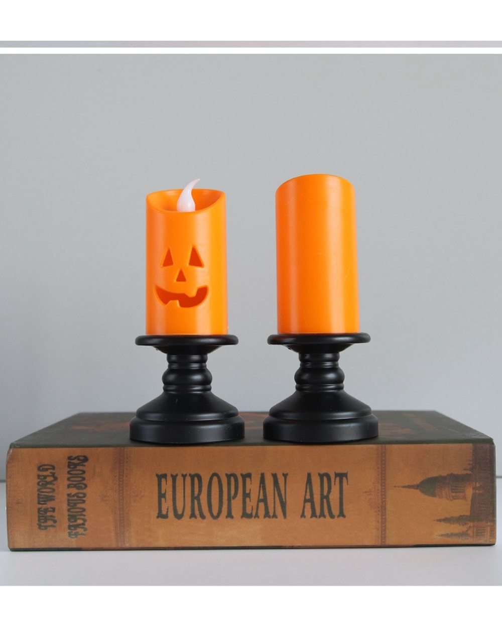 Halloween Lights LED Candle Pumpkin Candlestick Lamp Scery Spider Happy Halloween Carnival Party Decoration front-3