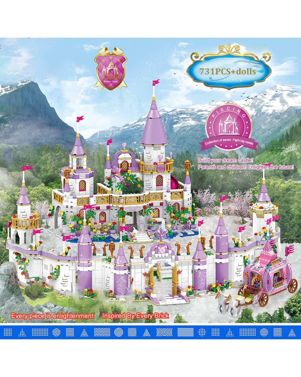 Princess Series Castle Building Blocks Magical Ice Castle Bricks Compatible Girls Friends Educational Toys For Children front-1