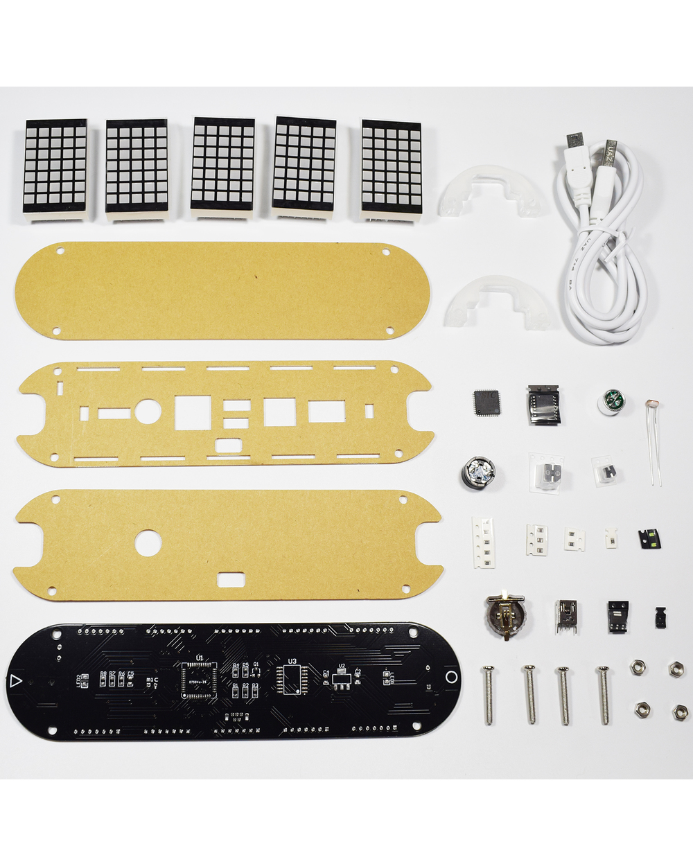 Diy Led Dot Matrix Ds3231 Multifunction Alarm Desktop Clock Electronic Kit With Temperature Date Time Holiday Birthday front-5
