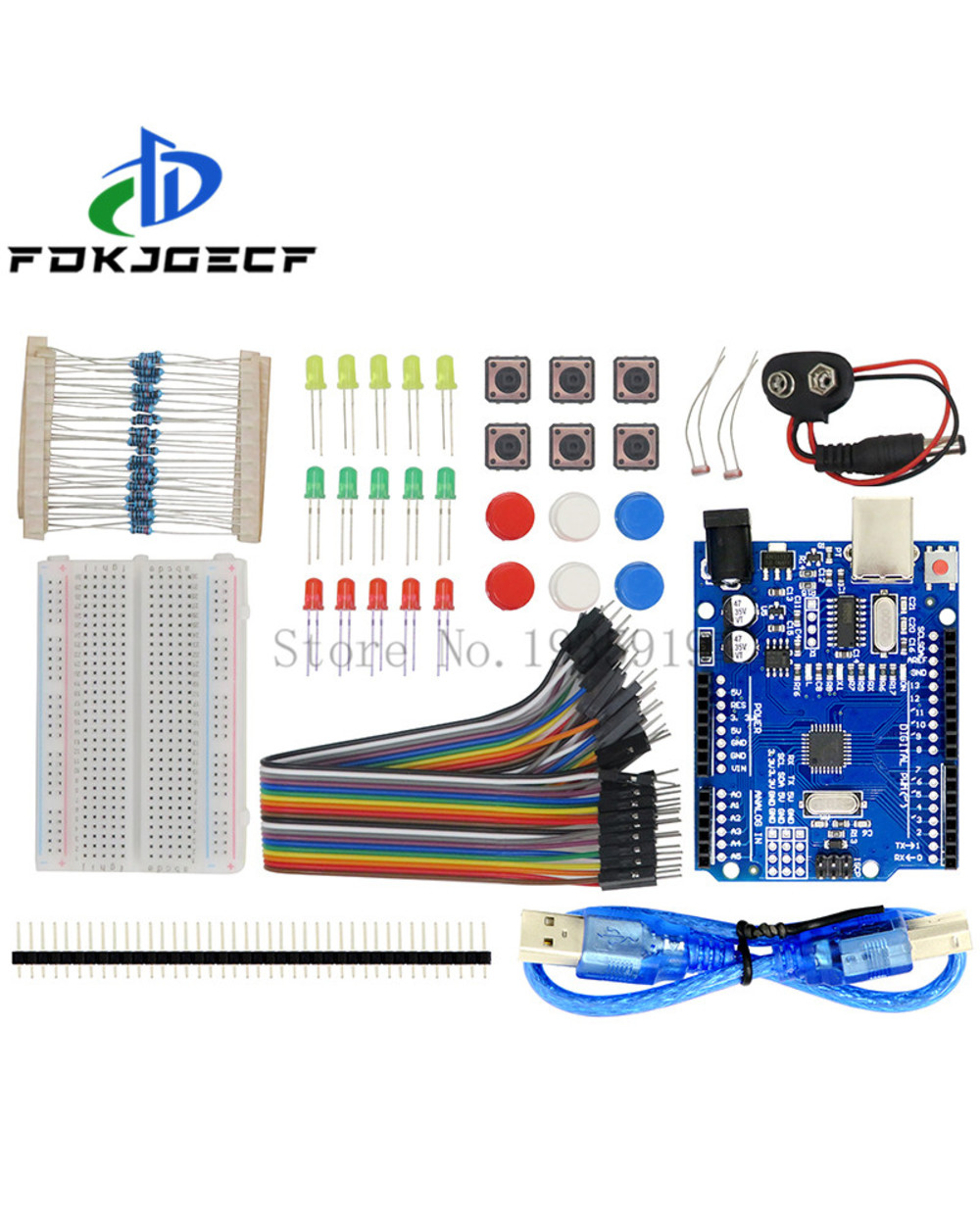 Starter Kit 13 In 1 Kit New Starter Kit Mini Breadboard Led Jumper Wire Button For Arduino Compatile With For Uno R3 front-0