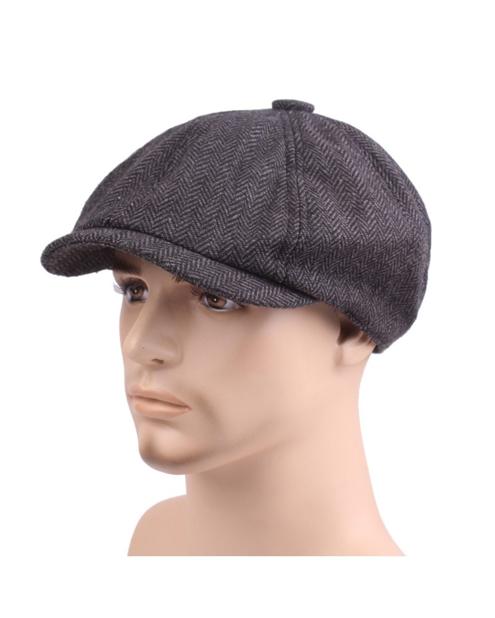 Men Newsboy Hat Beret Herringbone Gatsby Hats Movie Cosplay Wool Blend Vintage British Painters Hats Caps Winter Hip Ho front-3