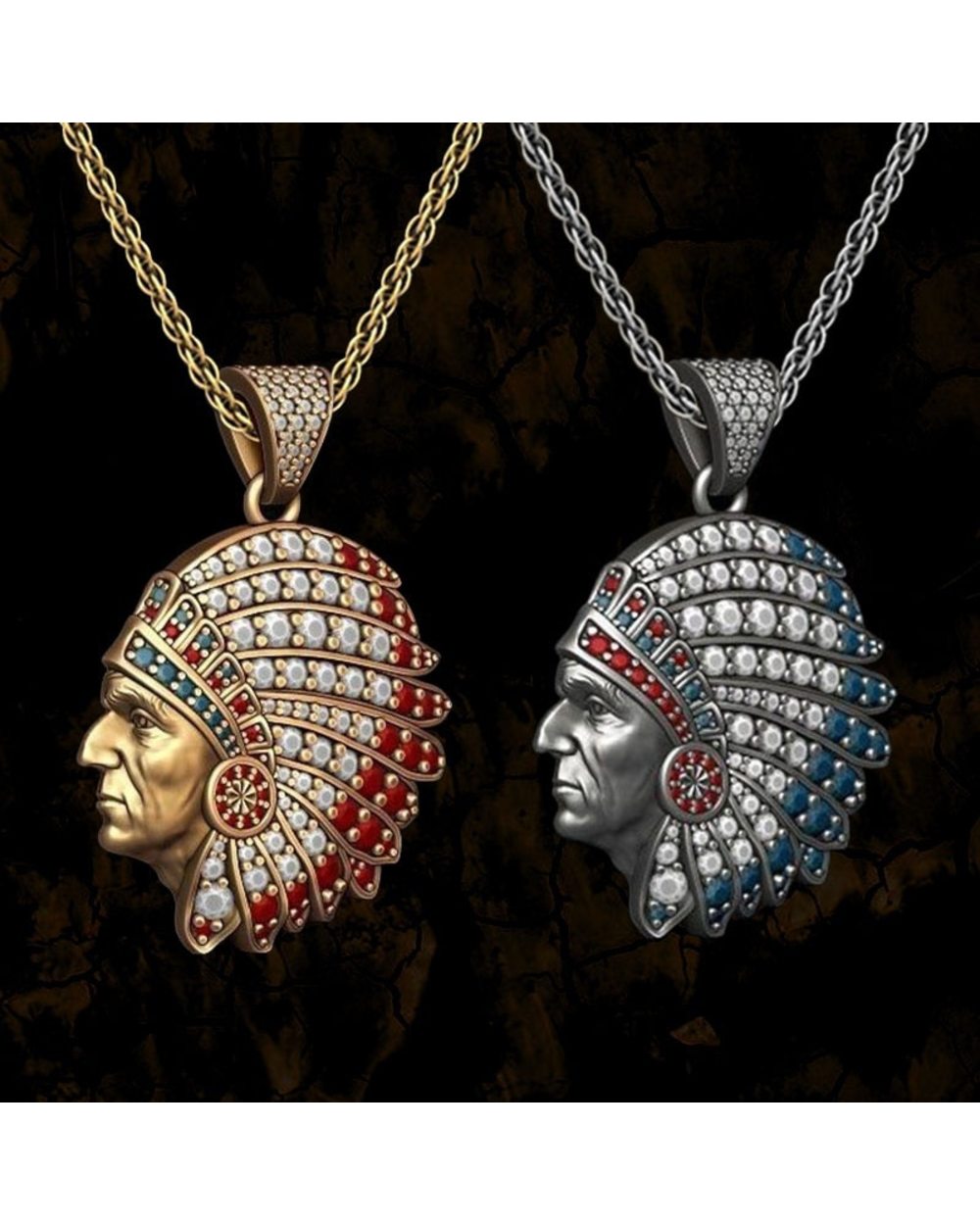 Indian Indigenous Unisex Retro New Party Holiday Pendant Necklace WCS front-0