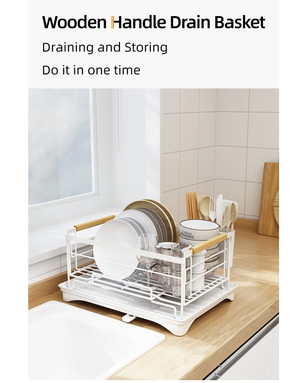 Kitchen Dish Drainer Storage Rack front-1