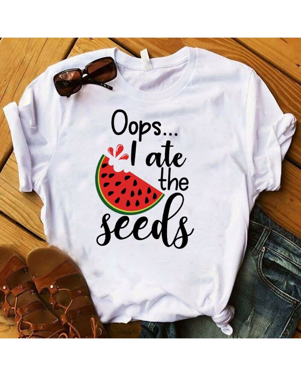 Summer Time Female Tee Shirt Femme Ladies Clothes T-shirt front-1