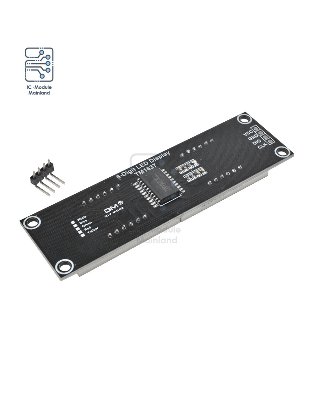 Tm1637 6-Digit 0.36/0.56 Inch 7 Segments Digital Tube Clock Module Blue Yellow White Green Red Led Display For Arduino front-3