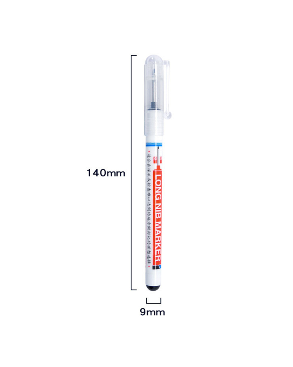 3Pcs/Set Long Heading Markers Pen Red/Black/Blue Ink For Bathroom Woodworking Decoration Multi-Purpose Deep Hole Marker front-5