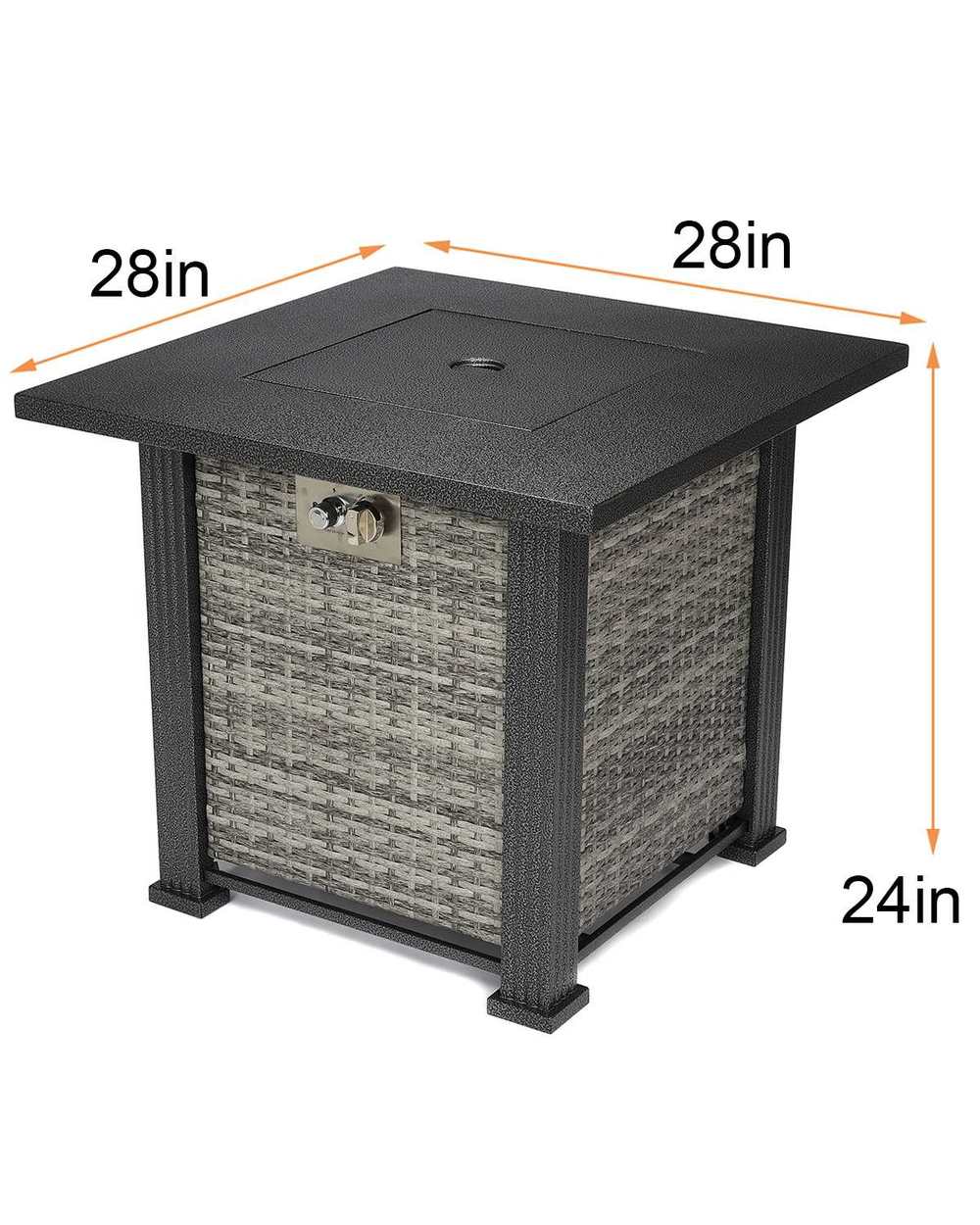 28 Inch 50000 Btu Gas Fire Pit Multi-Function Fire Pit Smokeless Combustion Fire Pit Warmth Winter Outdoor Fit 20Lb Pro front-5