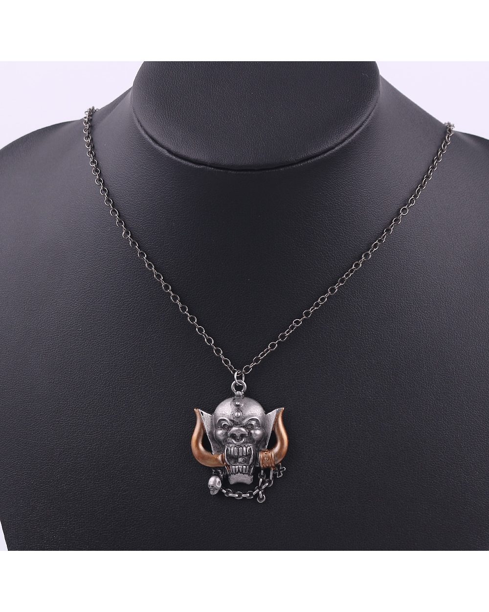 Vintage Skull Head Necklace Devil Pan God Necklaces Hollow Sheep Skulls Pendant For Women Men Jewelry front-5