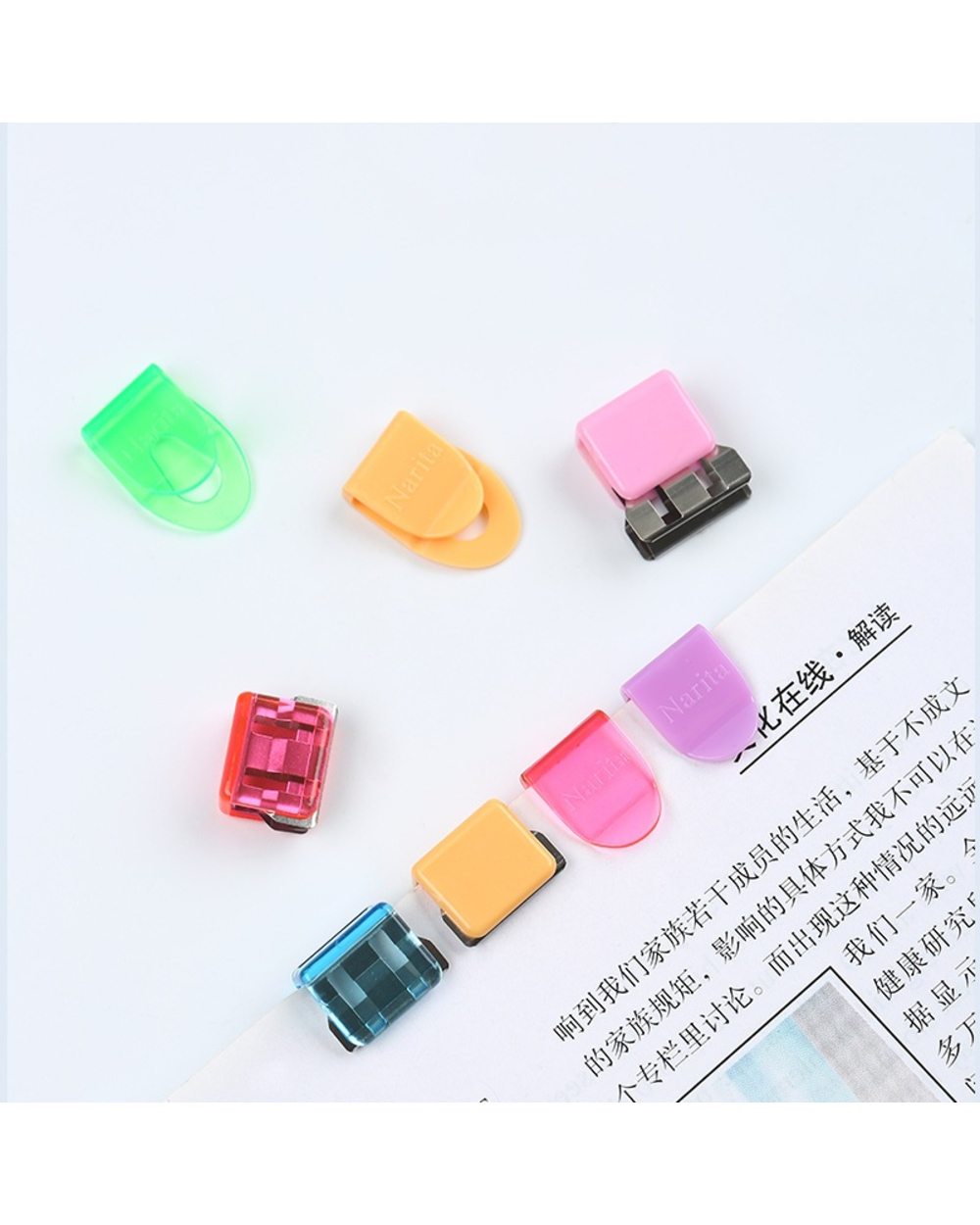 10/20Pcs Mini Color Paper Clips Set Candy Transparent Metal Bookmarks File Index Page Holder Clamp Office School A6709 front-3