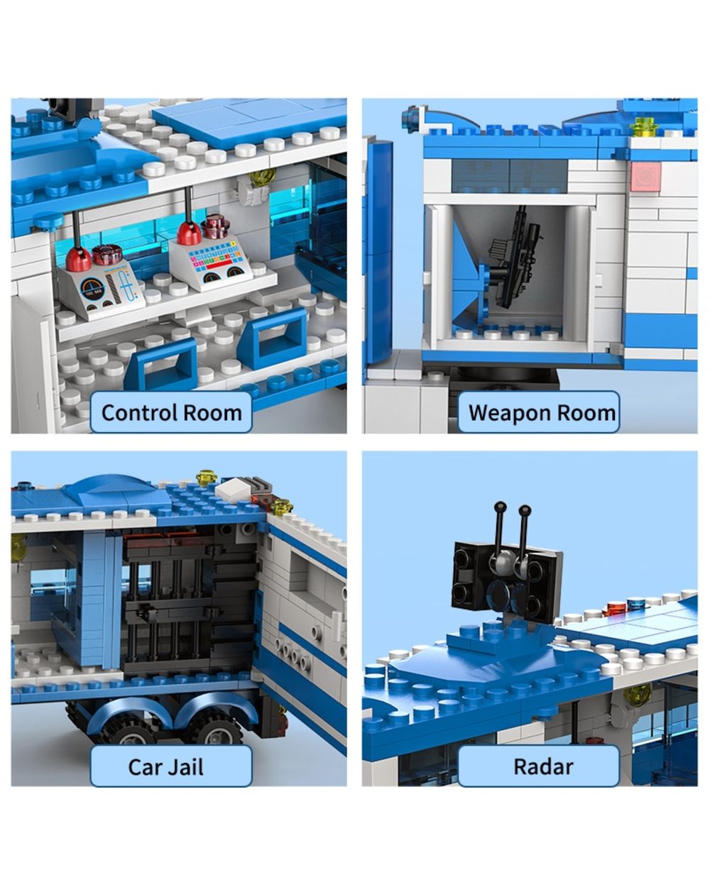 City Police Station Truck SWAT Building Blocks Car Helicopter City House Truck Block Montessori Bricks Toys For Children front-4