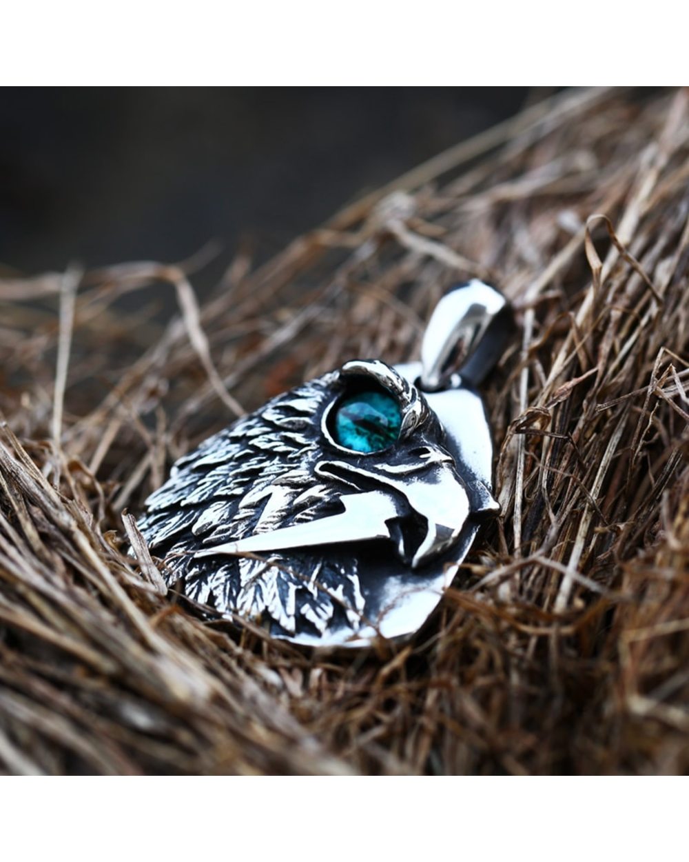 Eagle Japen Feather Pendant Fashion Vintage Men Pendant Chain Necklace Jewelry front-2