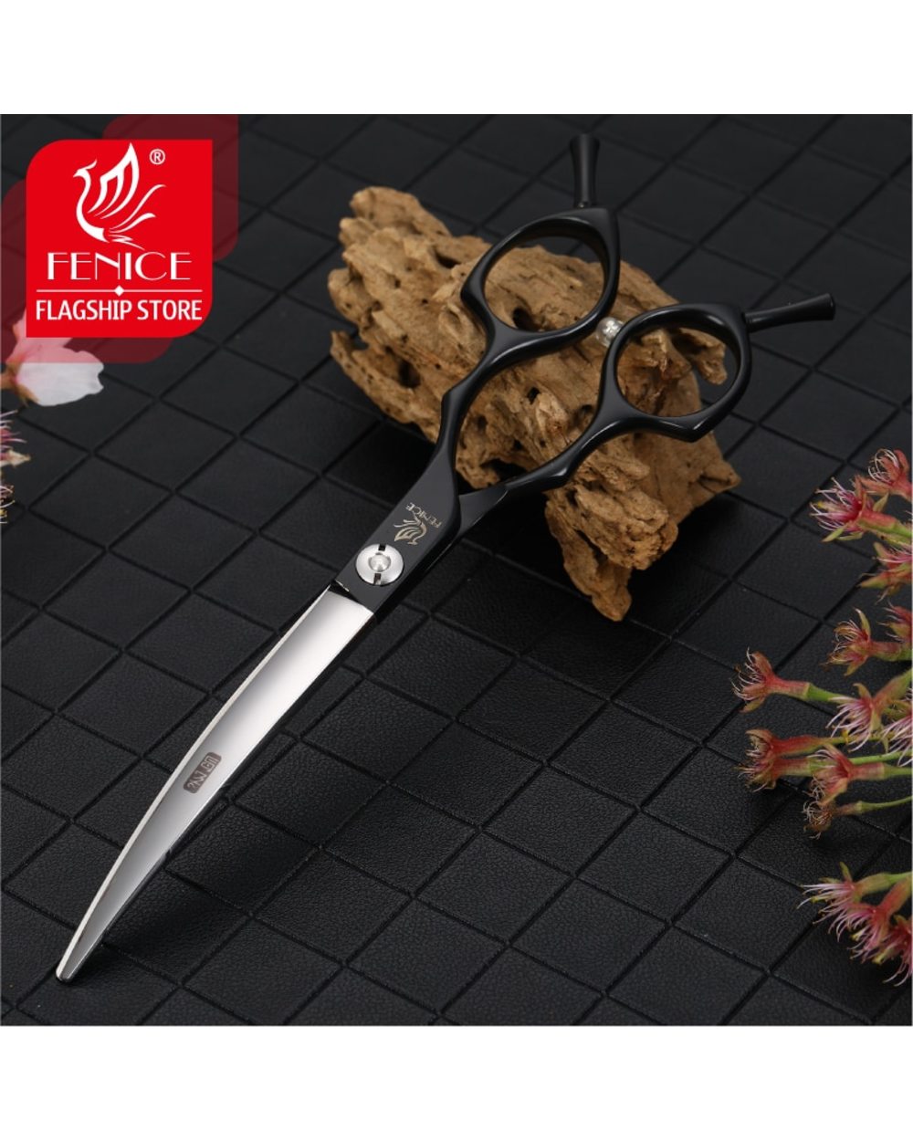 Professional symetrical handle colorful 6.5 inch pet dog curved animal grooming scissors front-1