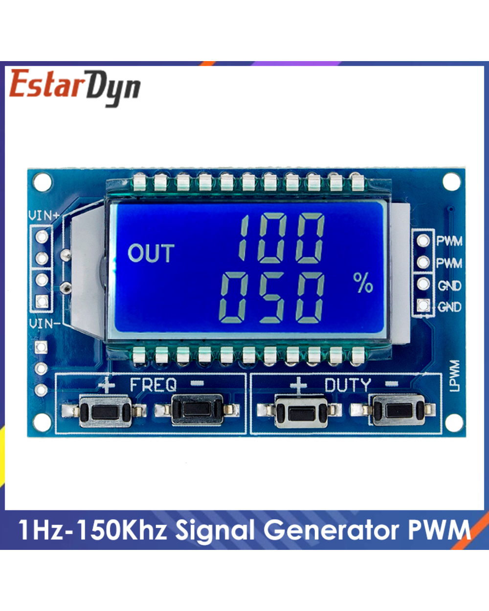 1Hz-150Khz Signal Generator Module Adjustable Pwm Pulse Frequency Function Generator Duty Cycle Ttl Lcd Display 5V Dc 1 front-0