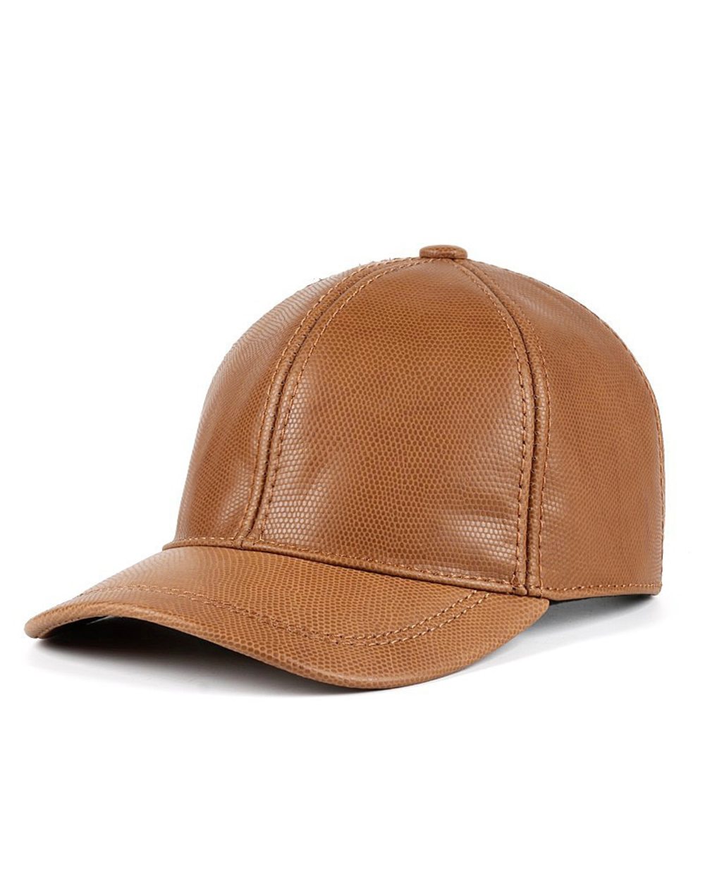 Winter Leather Hat Mens Korean Casual Baseball Caps For Man Crocodile Printed Warm Gorra Dad Beige Peaked Hockey Golf front-1