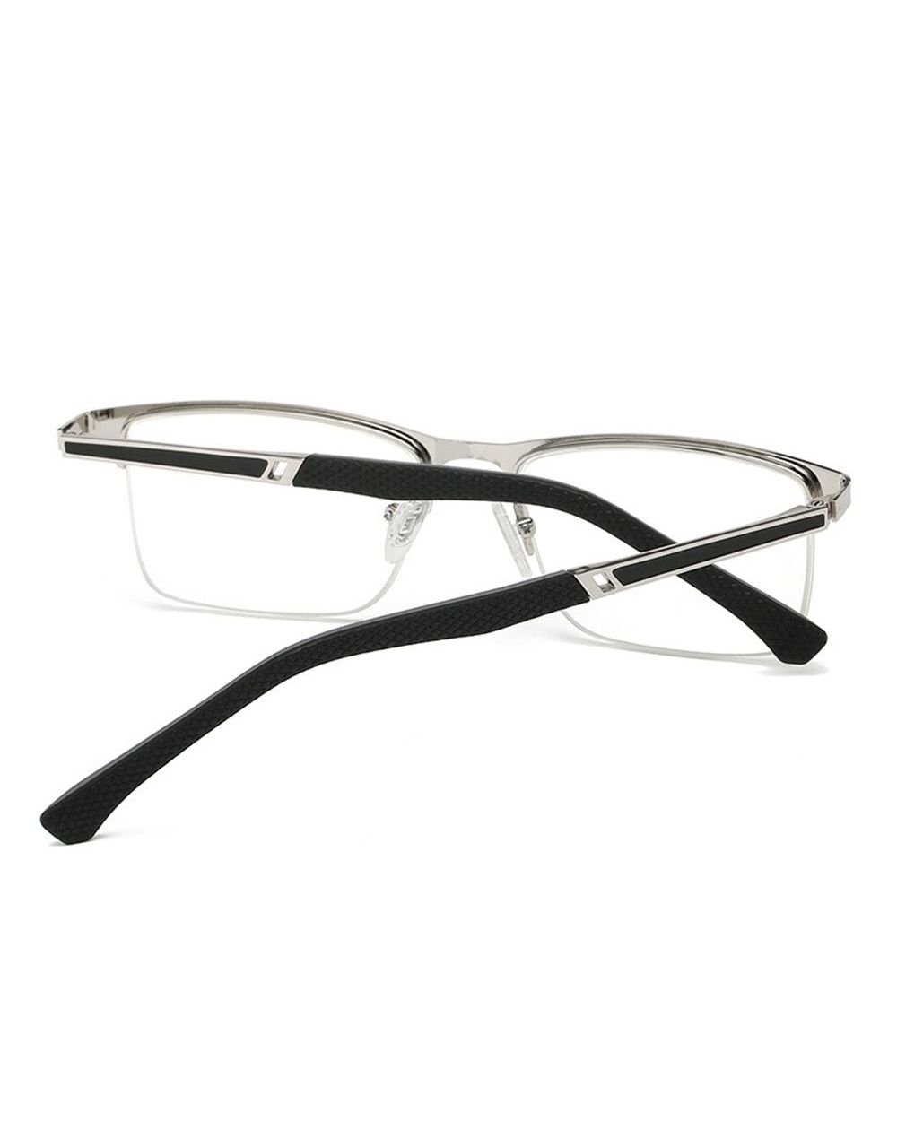 New Men Metal Half Frame Anti Blue Light Eyewear Business Reading Glasses Men Metal Glasses Frame Optical Glasse front-3