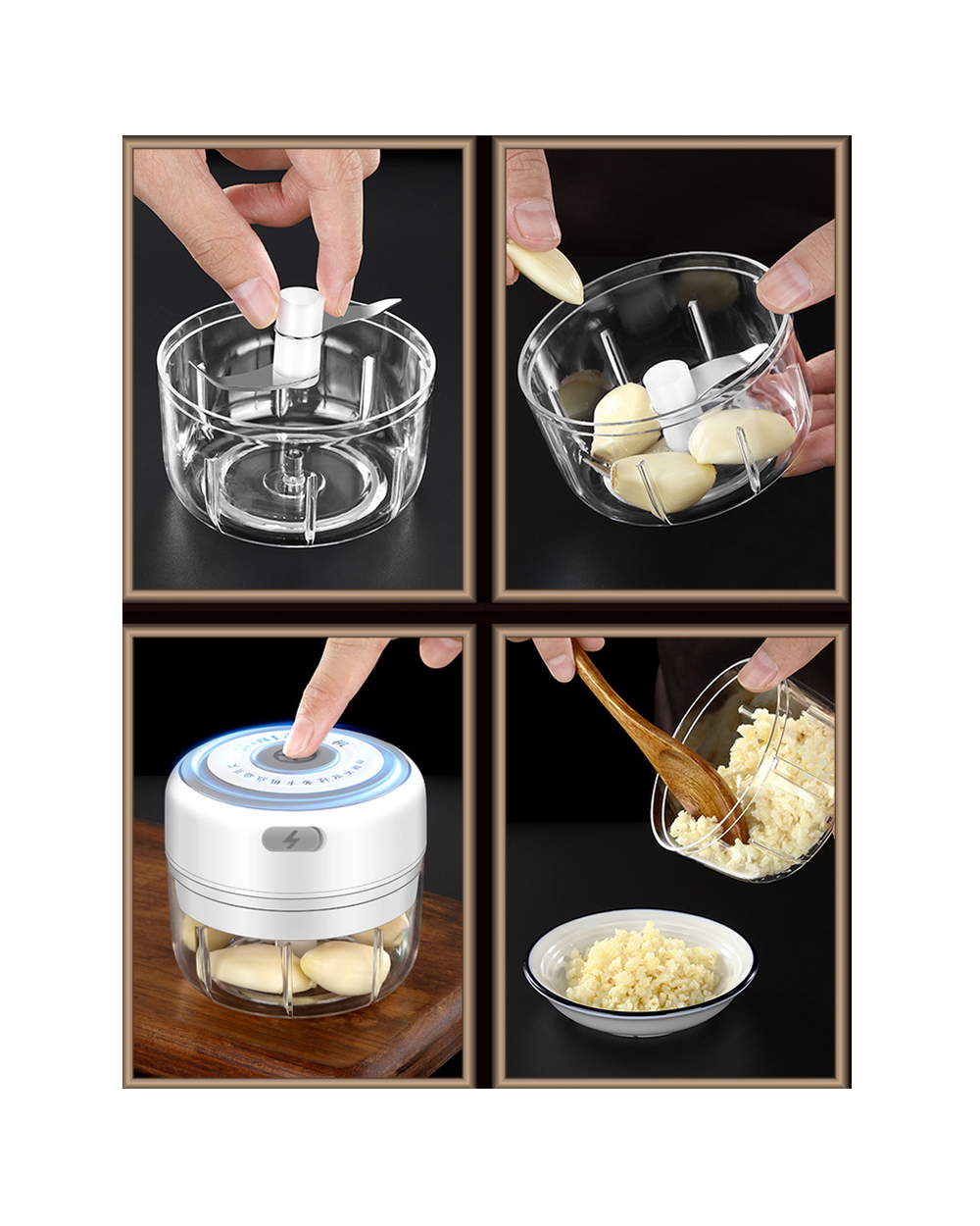 Mini Crusher Vegetable Chopper Shredder Kitchen Tools Meat Usb Charging Grinder Sturdy Cutter Fresh Chili Electric Garl front-3