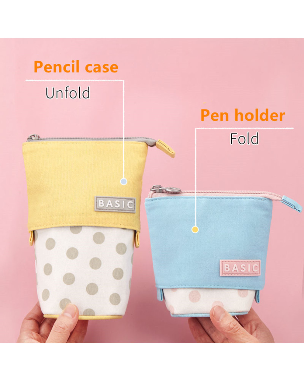 Creative Retractable Pencil Case School Stationery Storage Bag Wave Point Kawaii Pen Case Cute Pen Holder Gifts For Kid front-2