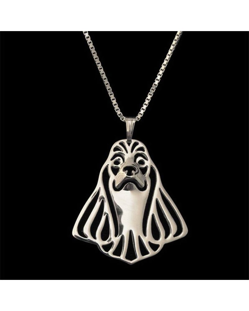 Jewelry Alloy Pet Dog Necklaces Cutout American Cocker Spaniel Necklaces front-1