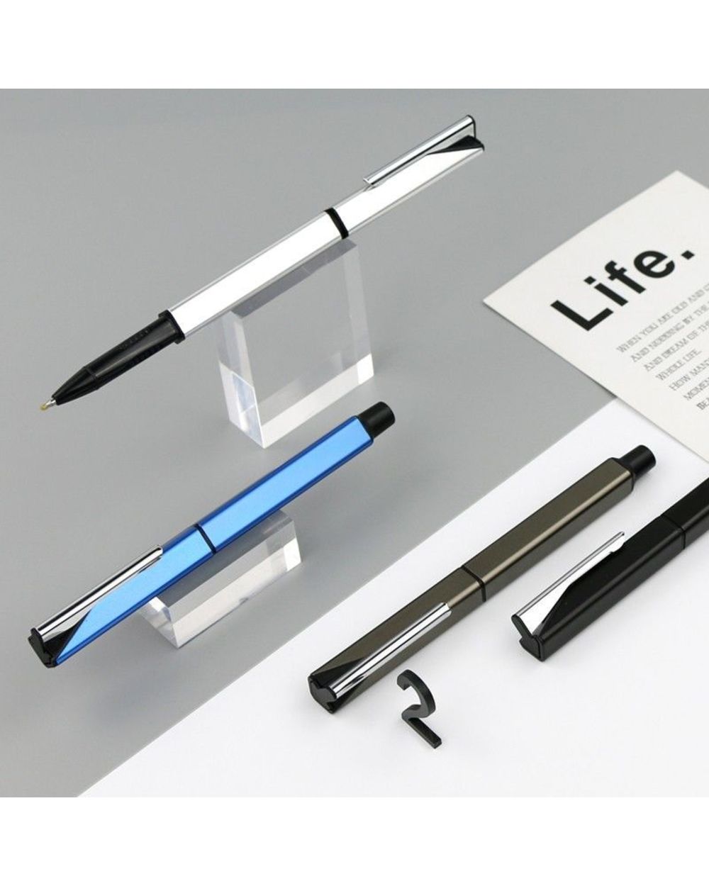 Square Metal Business Gift Gel Pen 0.5Mm Luxury Signature Ballpoint Pens Custom Logo Office Material And Stationery Wri front-3