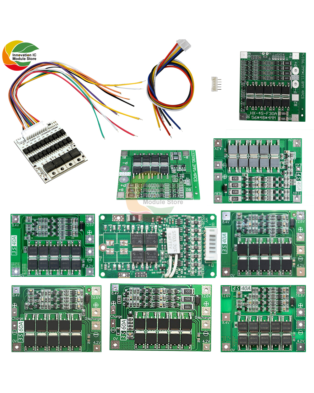 3S 4S 40A 60A Li-Ion Lithium Battery Charger Protection Board 18650 Bms For Drill Motor 11.1V 12.6V/14.8V 16.8V Enhance front-0
