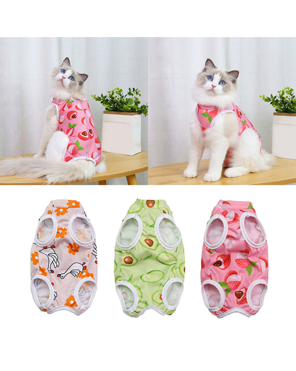 Ragdoll Cat Sterilization Suit Anti-licking Surgery Breathable Clothes Spring Summer Cat Clothing front-0