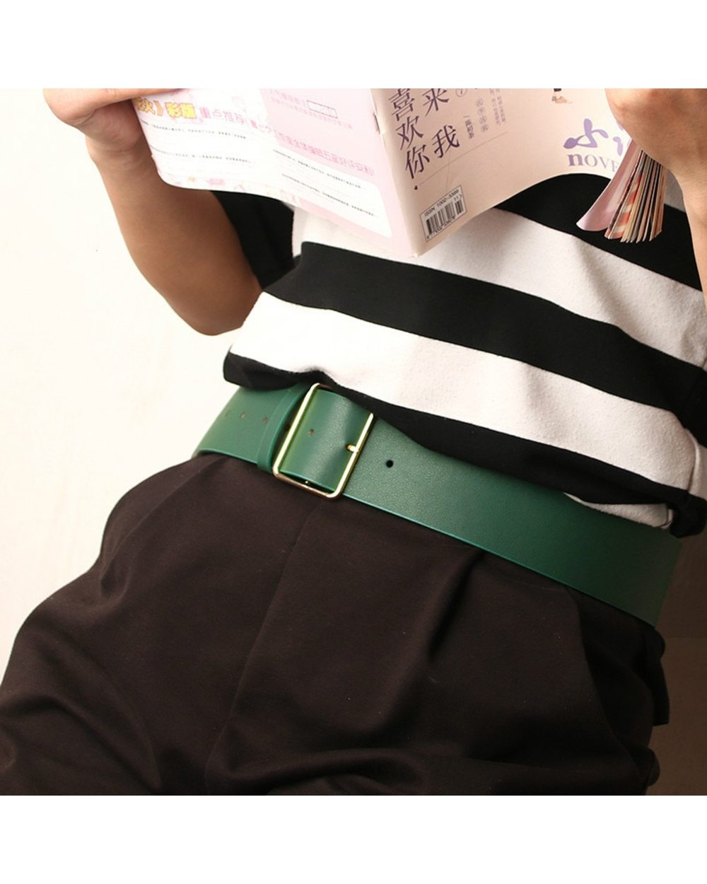 New Fashion 5Cm Wide Black Red Leather Female Ladies Belts Hight Waist Waistband Corset Belts For Women Dress Coat front-2
