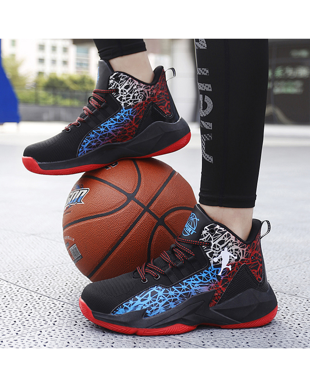 Man Basketball Shoes Breathable Anti-slip Basketball Sneakers Men Lace-up Sports Gym Ankle Boots Shoes Basket front-4