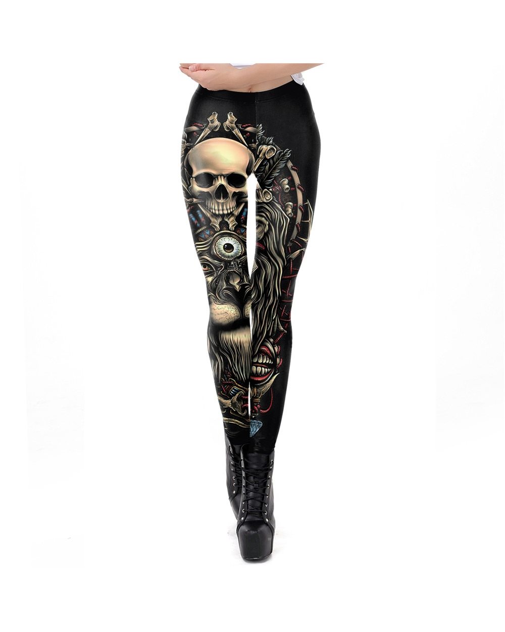 Fashion Skull New Design Women Legging Gothic Style front-1