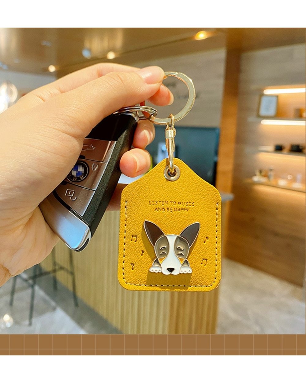 Cartoon Corgi Dog Card Cover Keychain Bag Corgi Dog Pendant Creative Gift front-2