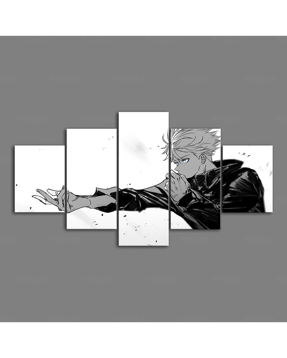 Japanese Anime Jujutsu Kaisen Picture Print Anime 5 Panel Canvas Art Wall Decor front-2