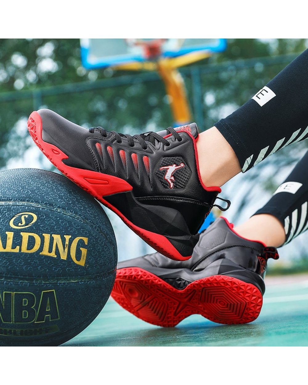 Mens Basketball Shoes Breathable Cushioning Non-Slip Wearable Sports Shoes Gym Training front-4